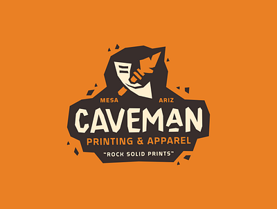 Caveman Final Badge apparel badge brand branding caveman graphic design identity logo logotype print rock rough type typography wordmark