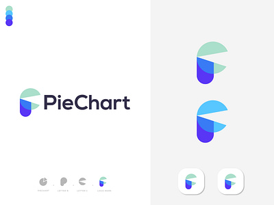 P letter logo Pie Chart । Geometric shape logo design app branding brandmark data design geometric geometry identity illustration logo mark modern p letter icon pie chart print software statistics tech typography visual identity