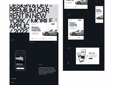 Car Rental App Promo Landing Page app app design booking car car car rent car rent service car rental car rental app design interface landing landing page mobile page rent rent a car ui visual design ux web web design