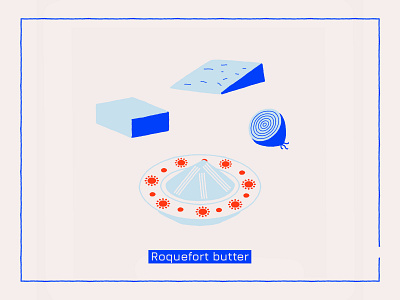 Roquefort butter 100dayschallenge 100daysofillustration art butter cheese concept cream design food illustration onion vector