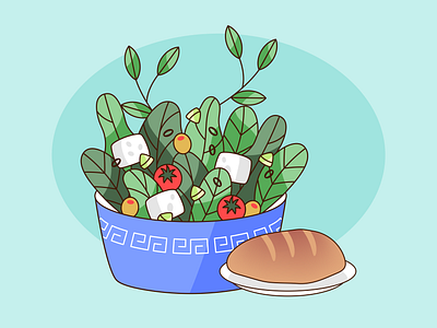 Greek salad food illustration greece greek food greek salad illustration salad vegetables