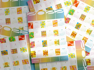 Colorful 2022 Calendar calendar colorful digital art gradient layout list photo manipulation photoshop print design schedule typography