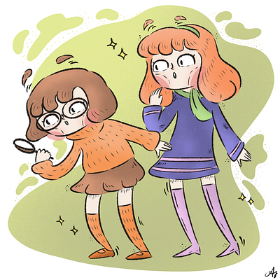 Velma & Daphne from Scooby-Doo! art design digitalillustration digitalrt illustration procreate vector