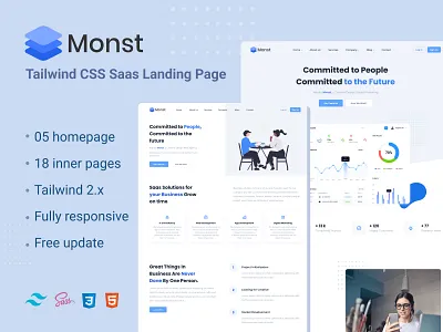 Monst - Tailwind Saas landing page tailwind css ui