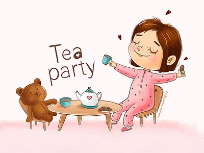 Tea Party adobe illustration adobe photoshop book book illustration branding design graphic design illustration illustrations for children illustrations for packaging