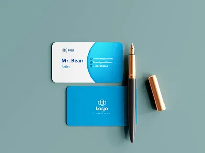 Blue business card