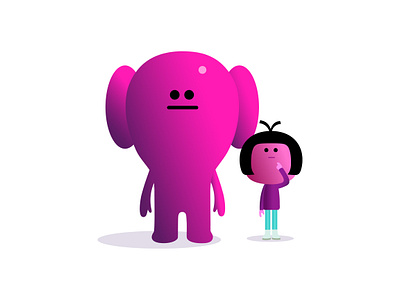 BFF asian cartoon character design dribbble friends girl illustration mascot monster pink