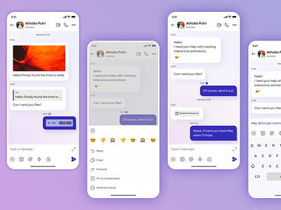 Personal Chat | Employee communication app #1 app app design app ui call chat app chatbot chatting clean ui communication design graphic design inbox ios light messages messenger minimal app design social ui ux