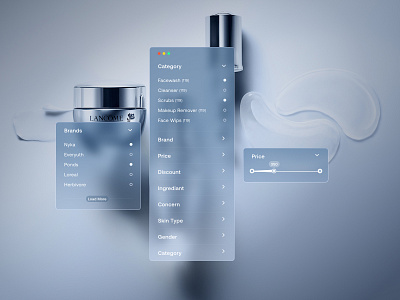 E-commerce filter panel designed e commerce filter filter design glassmorphism mobile apps product design ui ui component user experience user interface ux web application web apps web design website