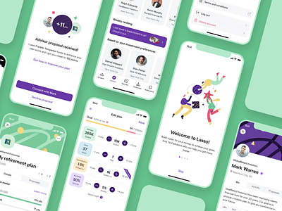 Lasso — Investors app design app community digital product finances financial planning fintech gbi goalbased investors investors lasso mobile app money points system save money social platform ui user experience user interface ux z1