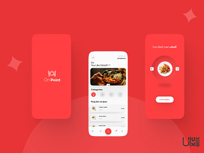 On Point Food App animation design designer figma graphic design logo mobileapp motion graphics salad ui uxdesign