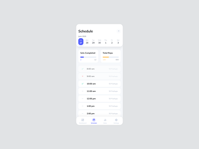 Fitness Tracking App blue design fitness minimal timer todo tracker ui ux white workout