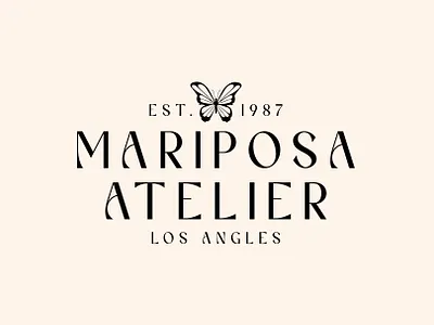 Mariposa Atelier branding classy customtype design display elegant fashion font high end logo logotype luxury premium sans serif simple typeface unique wordmark