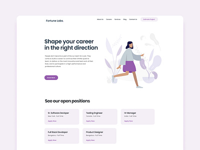 Career Page agency career careerpage colors landingpage uiux