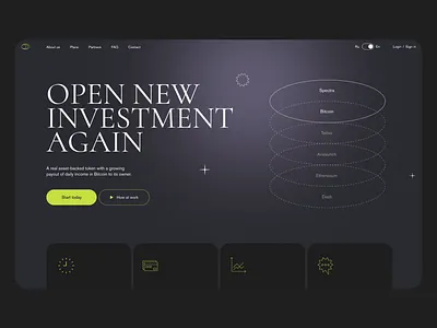 Investment Promo Landing Page Web Design animation daily design finance homepage inspiration investment landing page ui web webdesign website