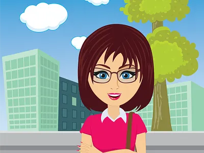 Children's book illustration cartoon children childrens book city illustration kids scene teacher vector