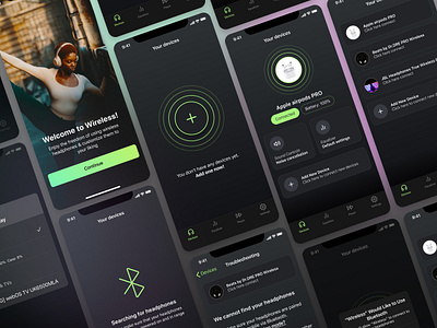 Wireless Headphones Mobile App 🎵 airpods headphones ios mobile mobile app mobile design ui design wireless wireless headphones