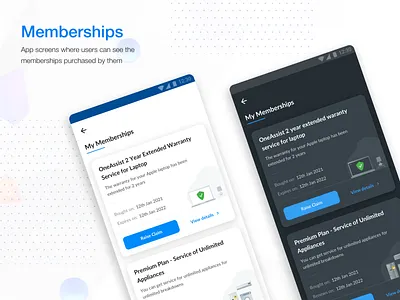 Memberships card expire expired expiring list membership oneassist renew ui user research