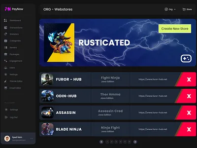 Gaming Dashboard UI dashboard ui gaming dashboard ui