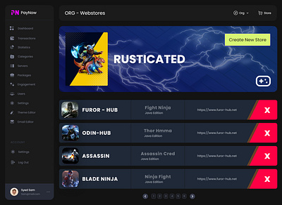 Gaming Dashboard UI dashboard ui gaming dashboard ui