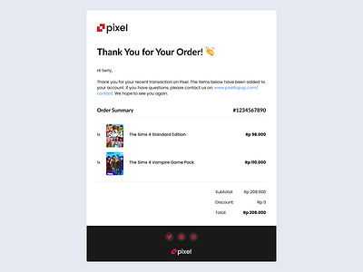 Email Receipt #2 branding design email gaming indonesia logo minimal receipt ui ui design web design website