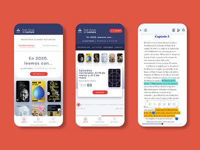 Instituto Cervantes - Reading Club android app application book books design graphic design hightlight home ios list readign reading reading club tabs timeline ui ux