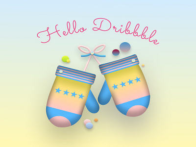 Hello Dribbble 🎉 3d activity beautiful celebrate design dribbble graphic design hello hello dribbble illustration logo lovely military mittens skeuomorph ukraine war warm warming winter