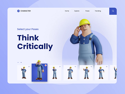 Solar Worker - 3D Character Exploration 3d 3d cartoon character 3d character 3d character illustration animation blender cartoon character clean design exploration figma illustration inspiration motion graphics popular trending ui ux website