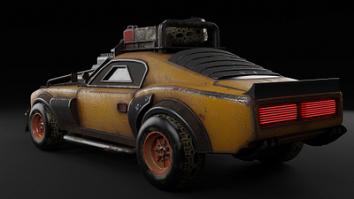 rusty-car-game-asset-3d-model-low-poly 3d animation blender graphic design realistic