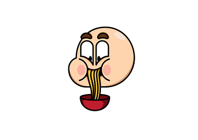 Eat a Noodle cartoon illustration logo