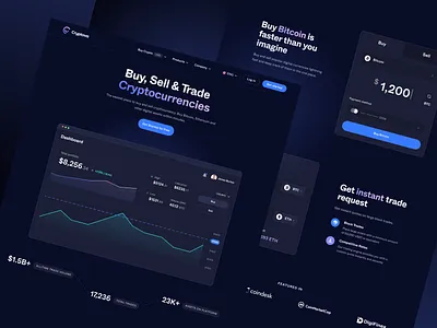 Cryptocurrency Landing Page Concept app branding concept crypto cryptocurrency design digitalbank fintech insure tech landingpage ui ux web webdesign