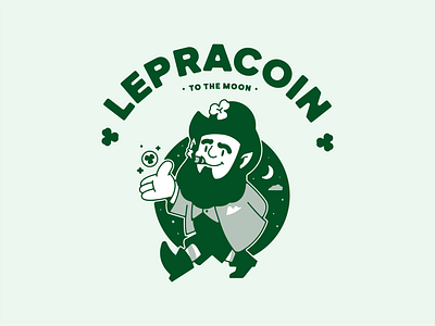 Leprachaun's Cryptocurrency Lepracoin bitcoin blockchain character design cryptocoin cryptocurrency ethereum green leprachaun lepracoin moon night sky shamrock st patrick st.patricks day t shirt design to the moon