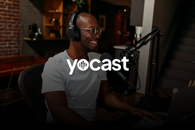 Yocast - Mobile Podcast Recording - Logo Concept 1 app audio branding design logo podcast recording streaming typography ui ux
