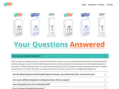 Web Page Concept for WeGo! brand graphic dispenser restaurant supply vending machine web design web graphic web page web site design