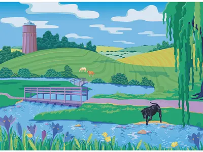 Linton graphic art graphic design graphic landscape illustration illustrator print print design vector