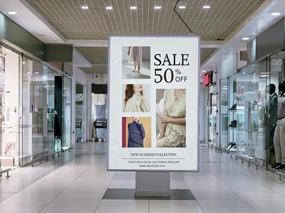 Cloth sale poster cloth collection fashion mockup