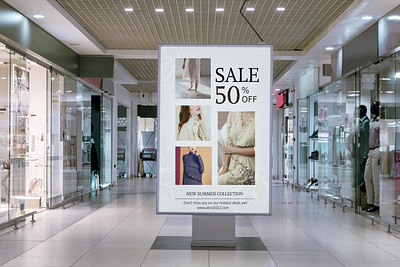 Cloth sale poster cloth collection fashion mockup
