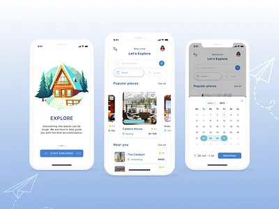 Hotel Booking App accommodation app booking calendar design entelect hotel illustration ios ui ui challenge ux vector
