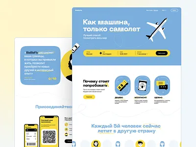 BlaBlaFly Service design illustration minimal ui ux web webdesign website