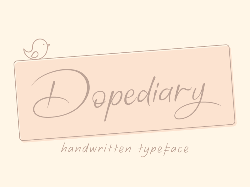 Dopediary Handwritten Typeface freebies packaging