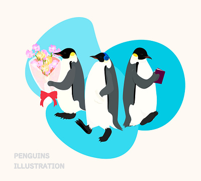 Penguin's life animal art design hobby icon illustration logo nature penguin vector web イラスト