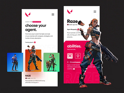 Valorant Game App Design clean ui dota 2 esport app game app concept game mobile app games gaming app inspiration metaverse metaverse gaming mobile app mobile app design raze steam streamer ui uidesign ux valorant valorant app