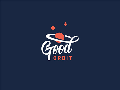 Logo design for Good Orbit digital agency galaxy good orbit logo planets retro vintage