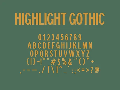Highlight Gothic Typeface branding design font type design typeface typography