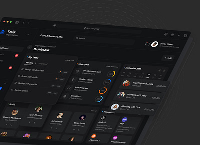 Task Management Dashboard - Dark Mode b2b dashboard dashboard design saas task task management uidesign uiux