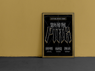 Metal Wedding Poster: Jordan & Jamie Pink black metal branding death metal derek mohr devil distressed graphic design grunge heavy metal horns logo metal music occult poster satan tour poster typography wedding
