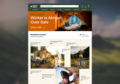 Outdoor Store Landing Page Concept branding concept design desktop ecommerce logo outdoors shopping typography ux ui ux design