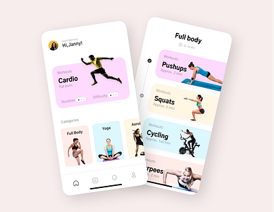 Fitness App app design fitness fitness app mobile mobile app ui ui design workout app