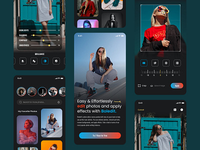 Photo Editing Application app design edit image minimal modern photo ui ux