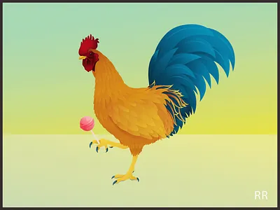 A Glorious Cock animals art beaks chickens claws design feathers foul glorious hens illustration illustrator nails rooster roosters tails talons vector